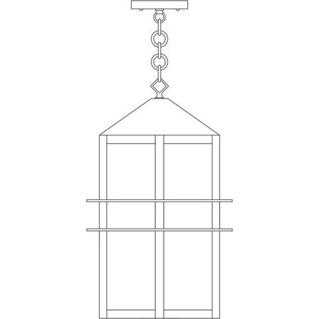 Arroyo Craftsman 9" Bexley Pendant, Antique Copper, Clear Seedy Glass BEH-9CS-AC